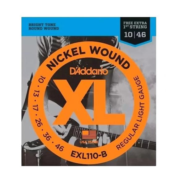 Encordoamento Guitarra Exl110-b D Addário.010 + 2 Palhetas