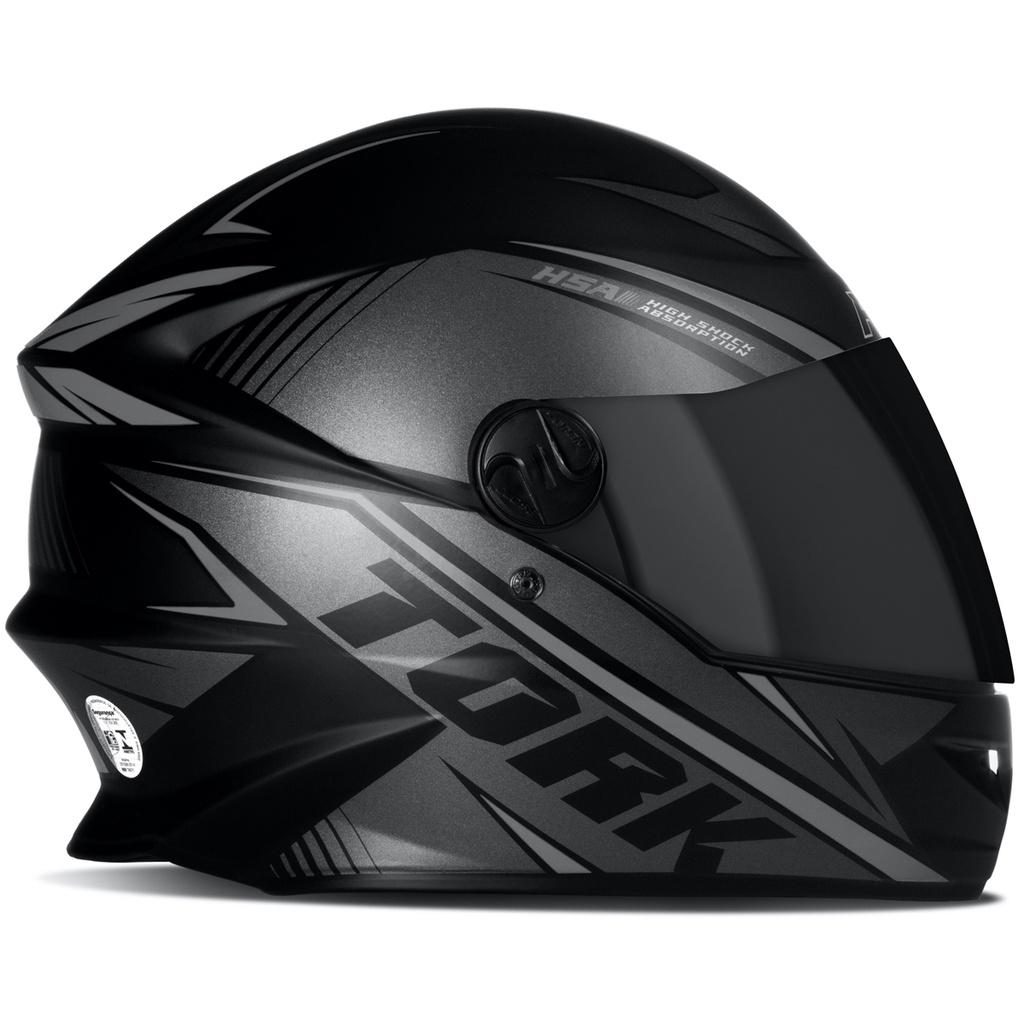 Capacete Moto Fechado PRO Tork R8 Fechado Grafite Viseira Fumê