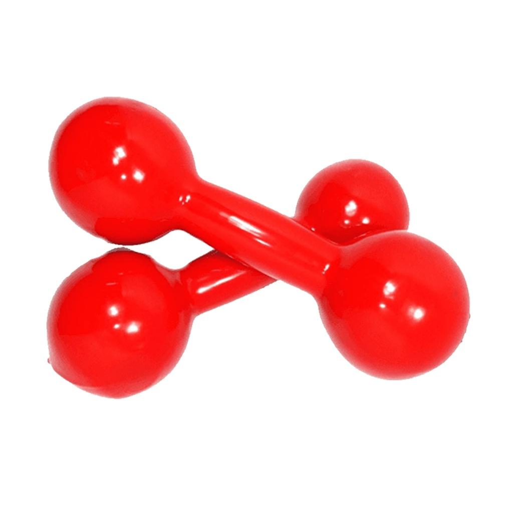 Par De Halter 1kg Emborrachado Pvc Vermelho (02 Unidades 1kg Cada)