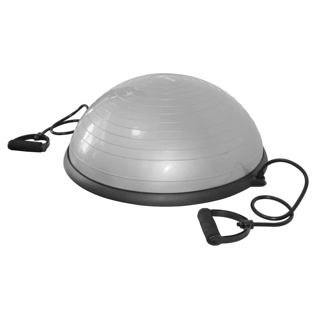Meia Bola Com Bomba E Alças Cinza Pilates Yoga Step - Odin Fit