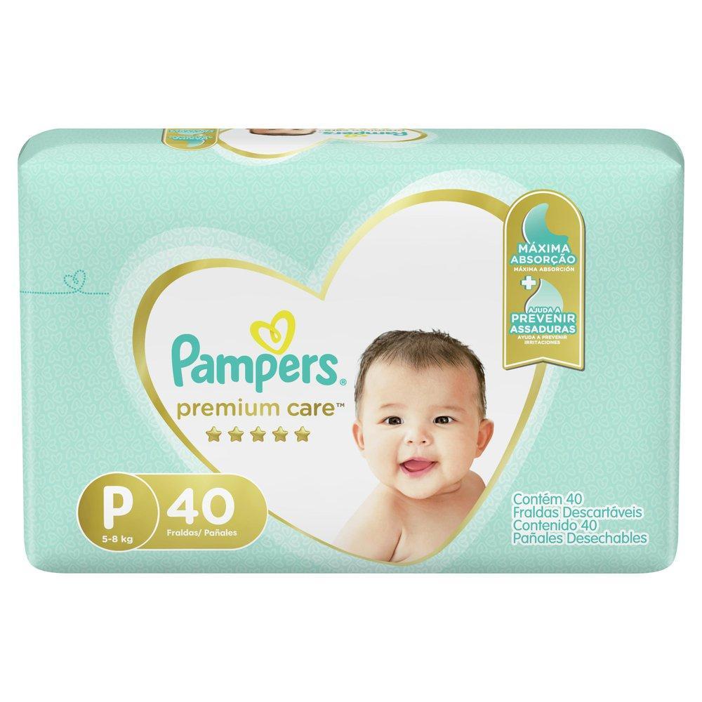 Kit Fralda Pampers Premium Care Mega Tamanho P Com 80 Unidades