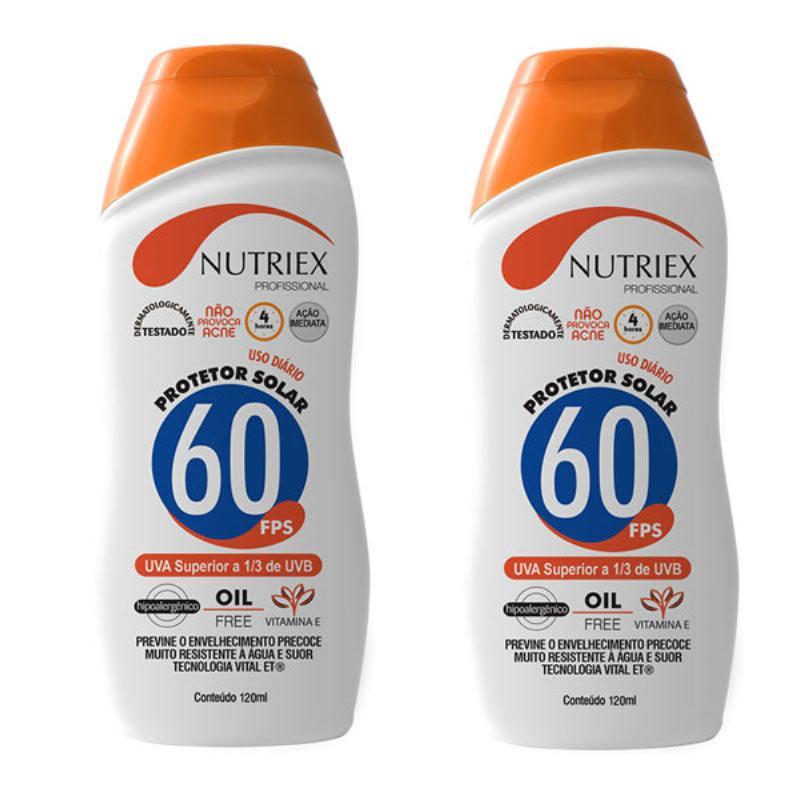 Protetor Solar FPS 60 120ml Bisnaga Com 2 Unidades Nutriex