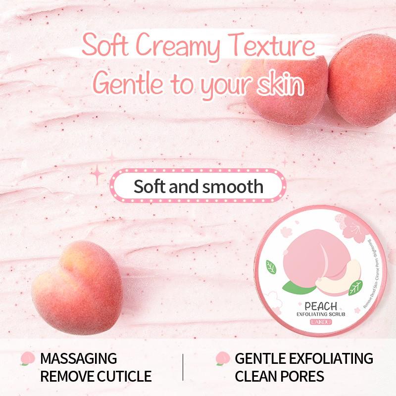 Laikou Peach Face Body Scrub Reduce Acne Shrink Pores Tender Skin 90g