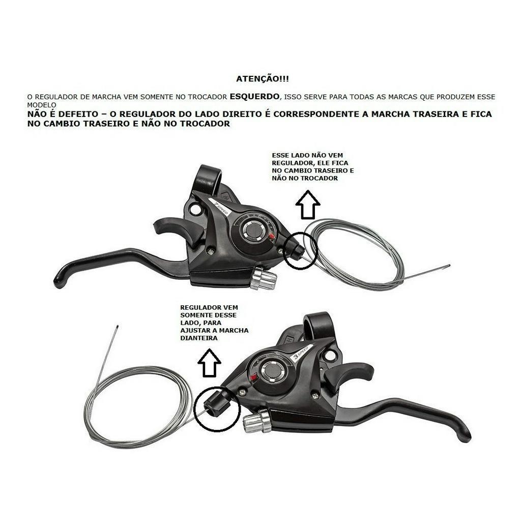 Passador Alavanca De Marchas Rapid Fire Gts 3x7 21v Para Bike E Bicicleta