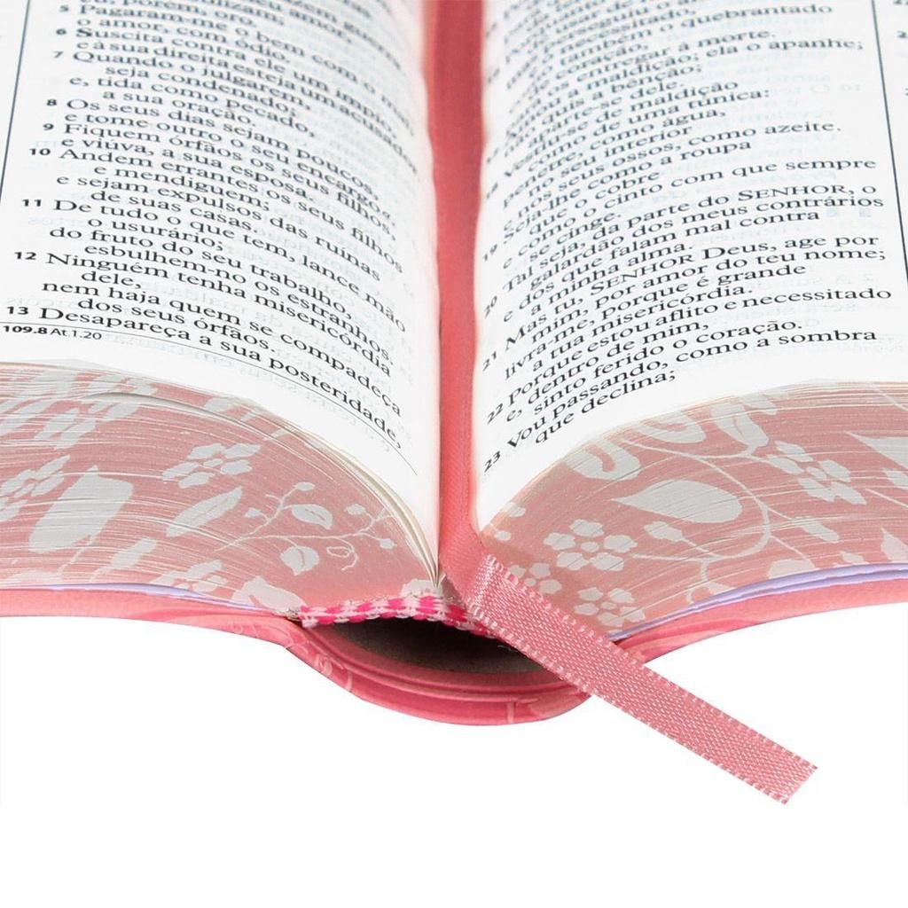 Bíblia Sagrada Ra Pequena Com Letra Grande - Rosa