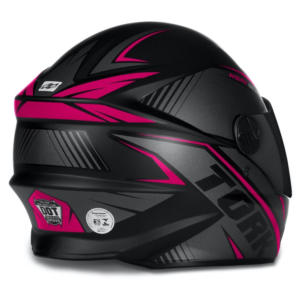 Capacete Rosa Fechado Moto PRO Tork R8 PRO Fosco Tamanho 56