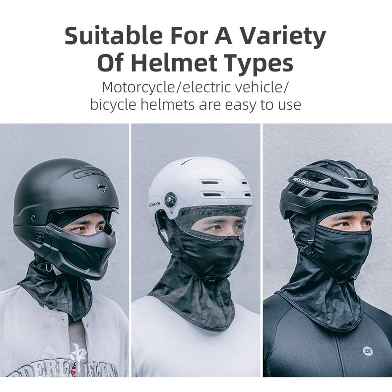Rockbros Balaclava Ciclismo Máscara Motocicleta Capacete Proteção Solar Uv50+ Ice Silk Full Face Respirável