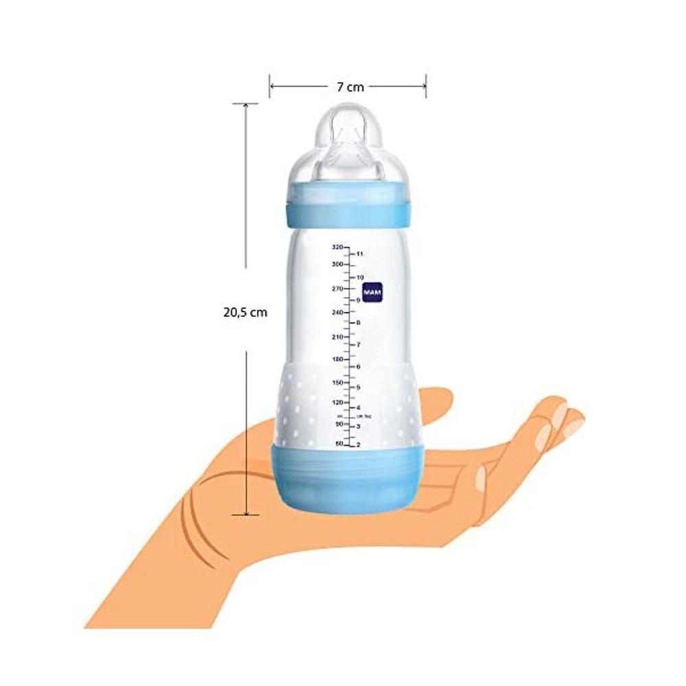 Mamadeira Easy Start Anticólica 320ml Bico 4m+ Azul - Mam