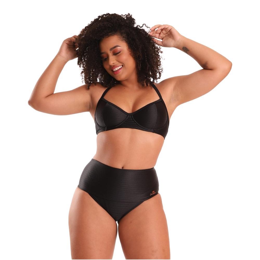 Calcinha De Biquini Efeito Zero Barriga Tanga Modela E Reduz Banho De Mar PLUS Size Liso