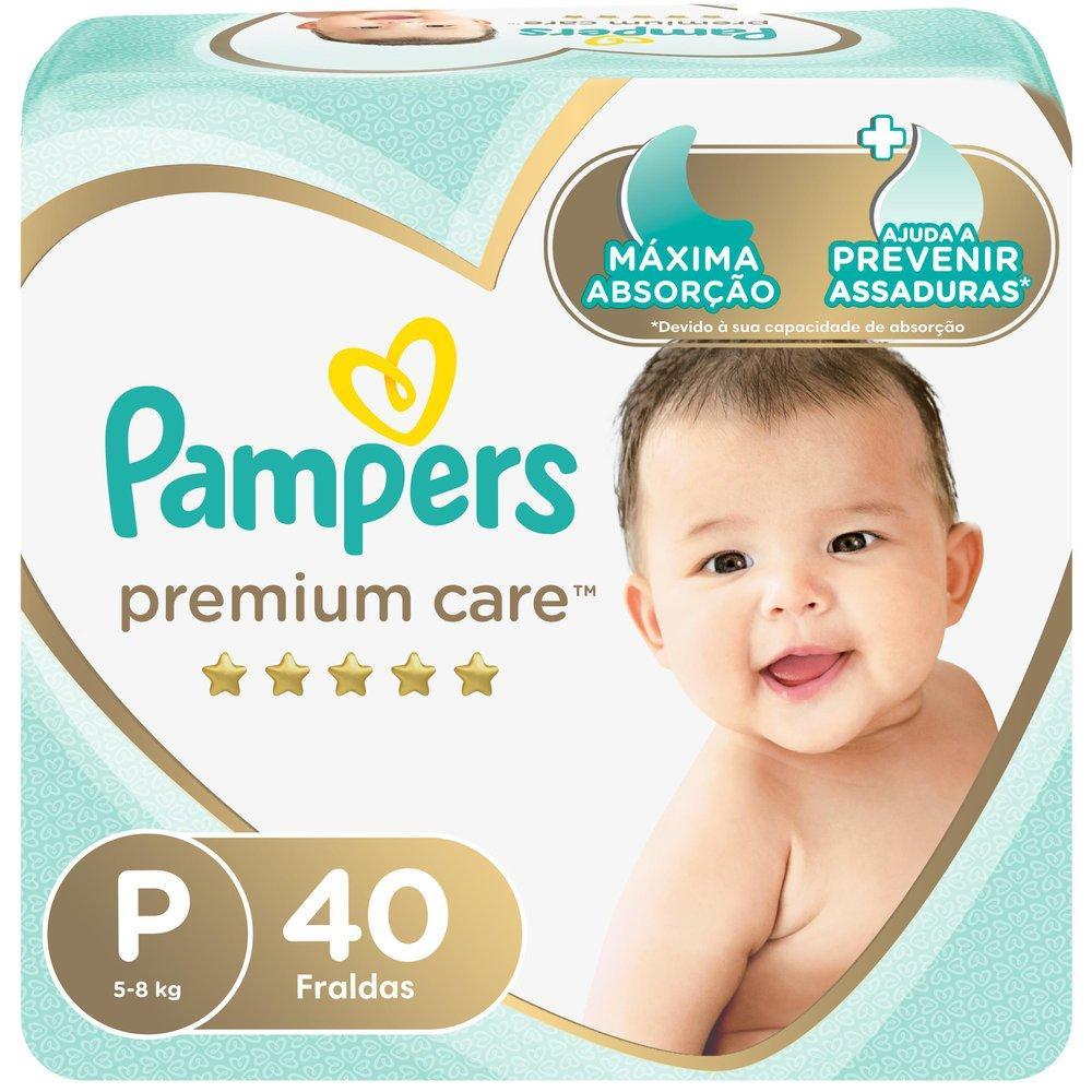 Kit Fralda Pampers Premium Care Mega Tamanho P Com 120 Unidades