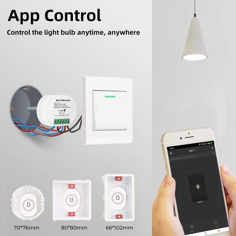 Smatrul 16A Tuya Wifi Rf433+ Rf 10-key Remote Control Smart Wireless Switch Light Mini 2-way Timer Circuit Breaker For Google Home Alexa