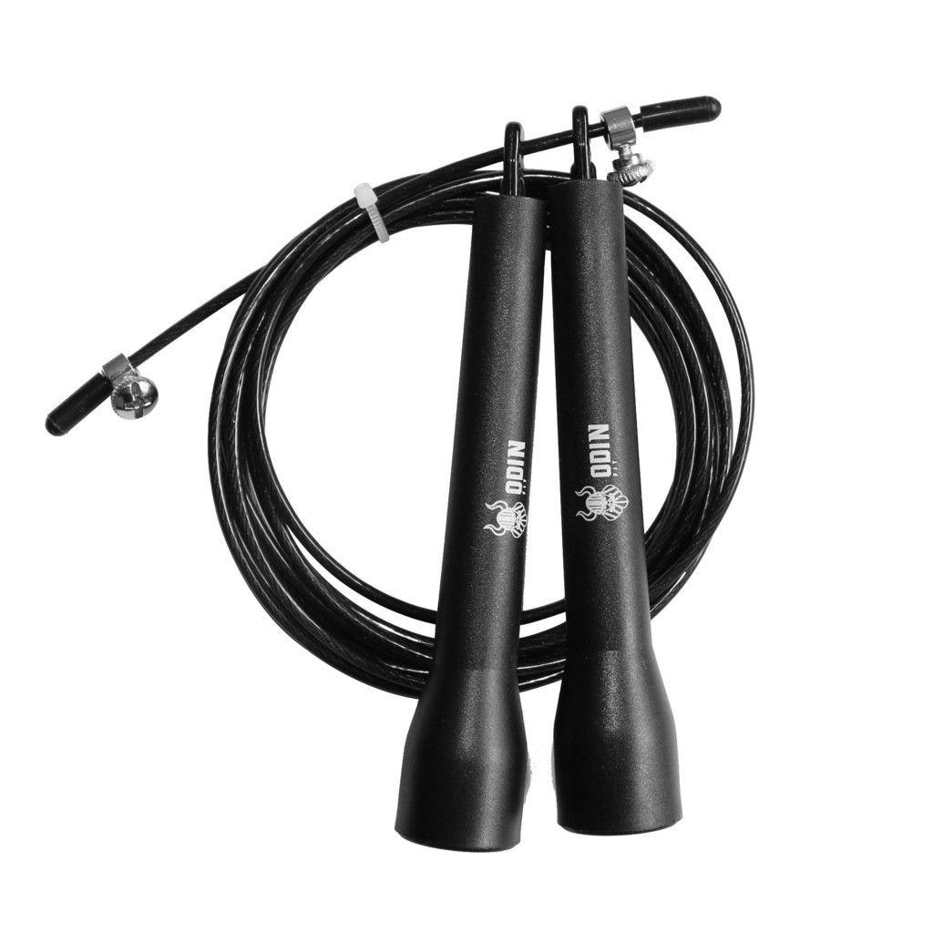 Speed Rope Cross Corda De Pular Jump Rope Cabo De Metal Preta - Odin Fit