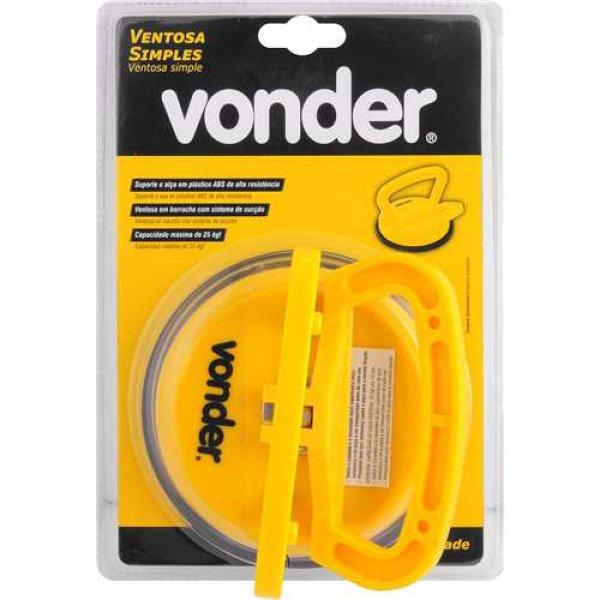 Ventosa Simples 110mm Plástica Para Vidro Cerâmica 25kgf Vonder