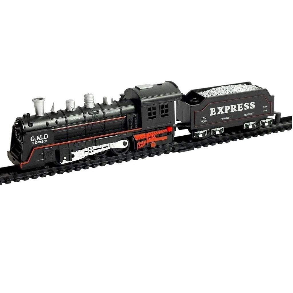 Pista Trem Locomotiva Com Luz - Dmtoys