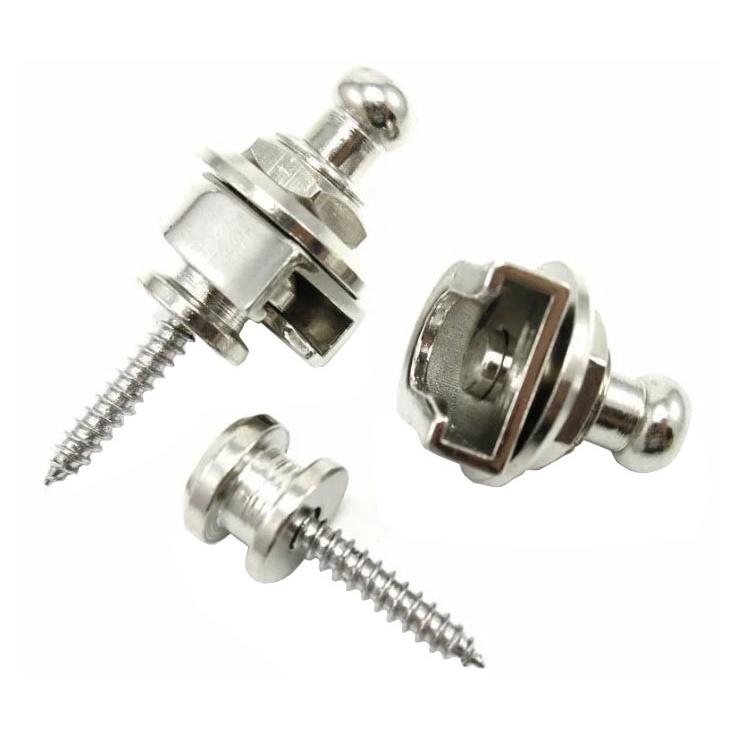 Strap Lock Trava Correia Talabarte Par Guitarra Violão Contra Baixo Cromado + 2 Palhetas