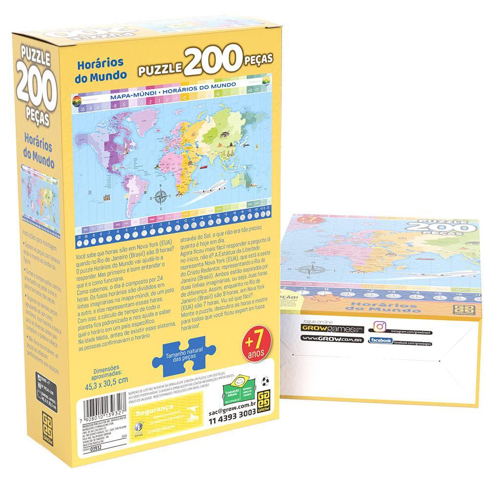Puzzle 200 Peças Horários Do Mundo
