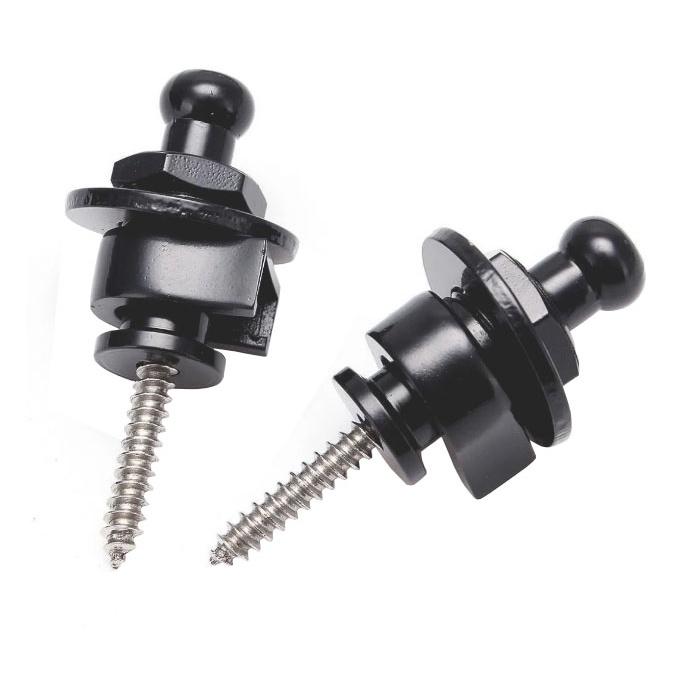 Trava Strap Lock Preto De Correia E Talabarte Par 2 Peças Para Guitarra Violão Contra Baixo Com Palhetas