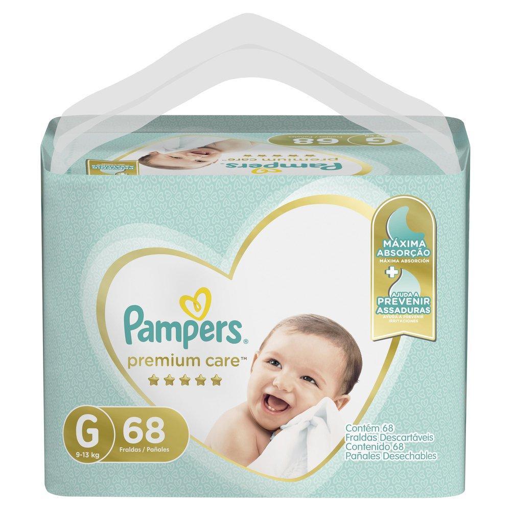 Kit Fralda Pampers Premium Care Jumbo Tamanho G Com 204 Unidades