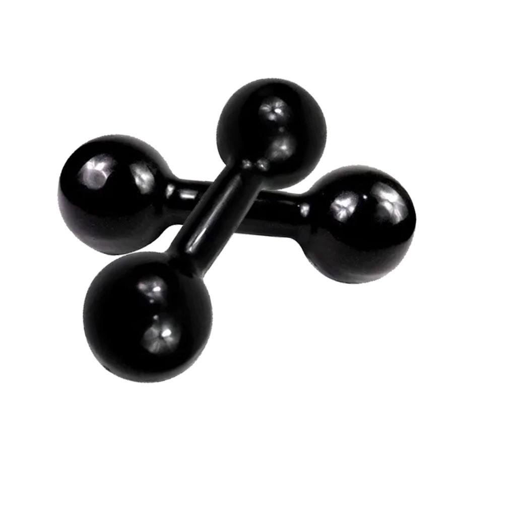 Par De Halter 5kg Emborrachado Pvc Preto (02 Unidades De 05kg)
