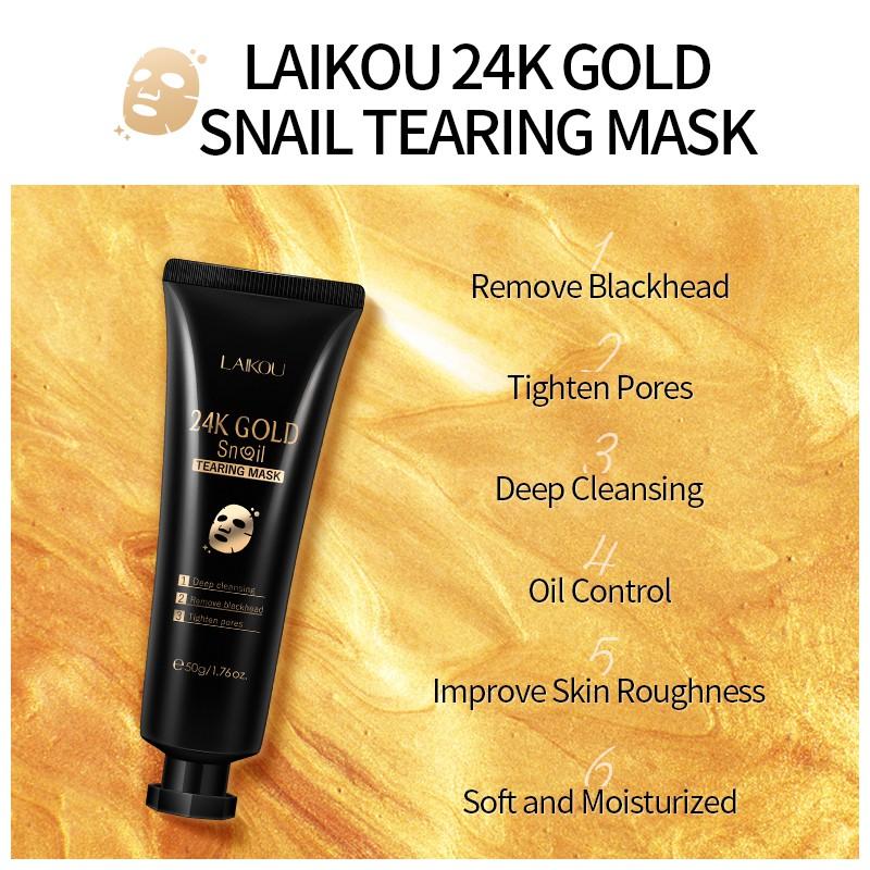 Máscara Facial Para Cravos Em Ouro 24k Caracol Laikou Proes 50g