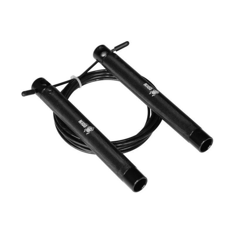 Corda De Pular Speed Rope Alumínio Rolamento Duplo Embutido Preto - Odin Fit