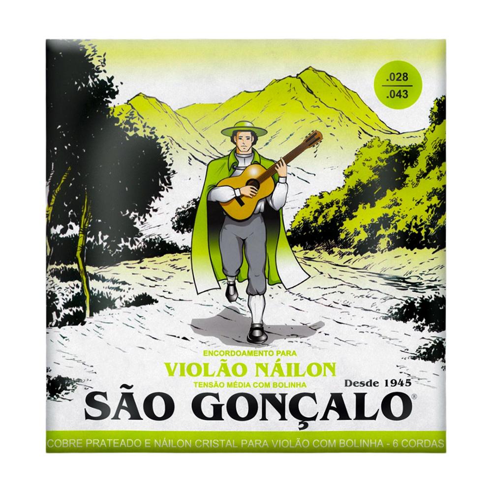 Encordoamento Violão Nylon Cristal Tensão Média Com Bolinha