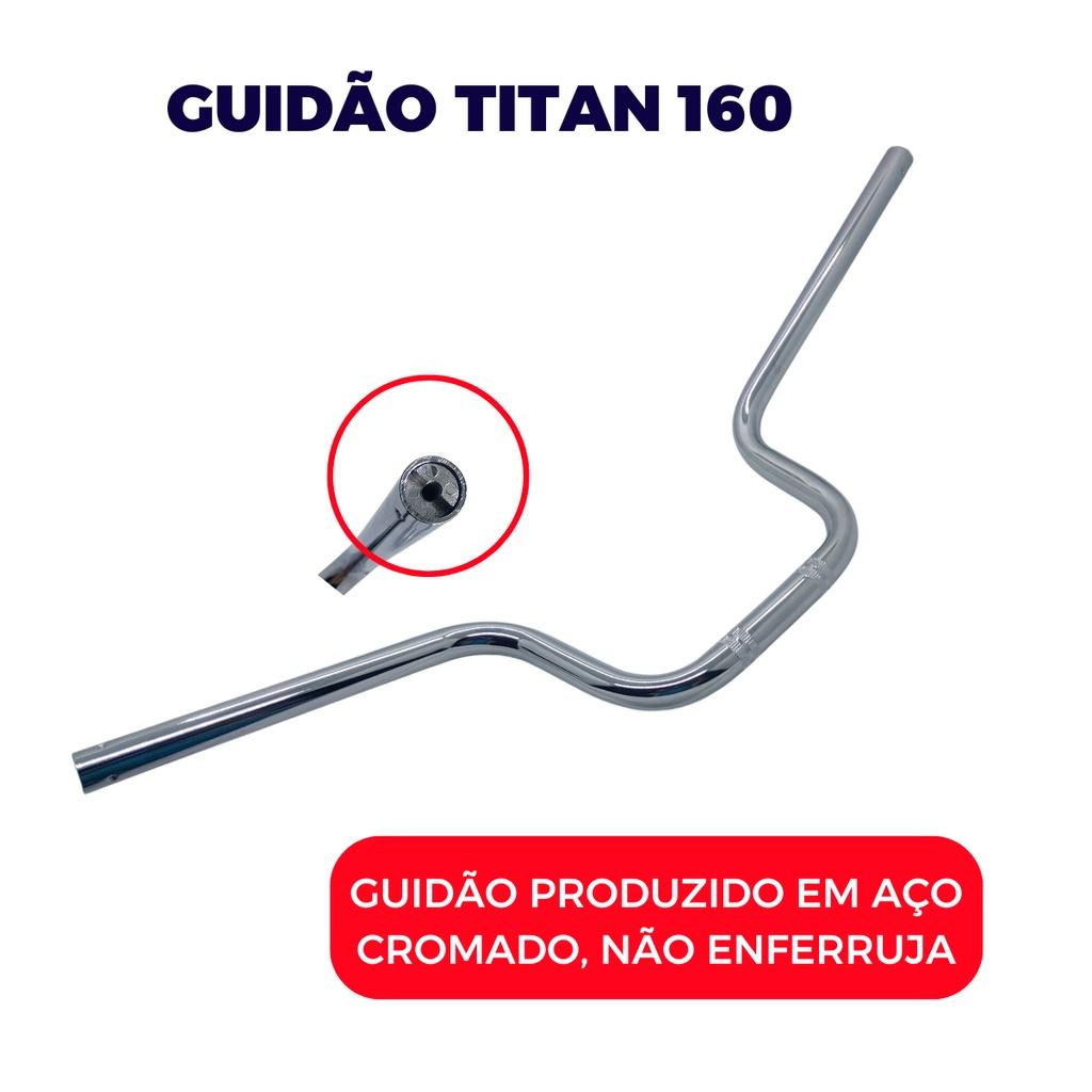 Guidão Titan 160 C/Peso Pcx Cromado E Manopla Cargo 160
