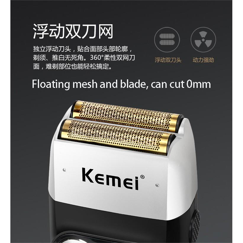 Barbeador Elétrico Kemei Recarregável Para Máquina De Barba Masculina Km-2026