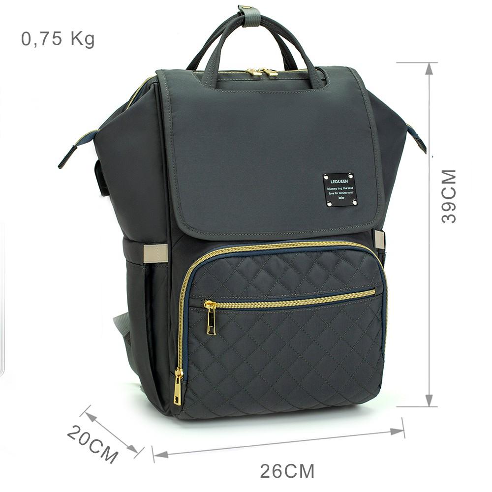 Bolsa Mochila Maternidade Lequeen Fashion Bebê Reforçada