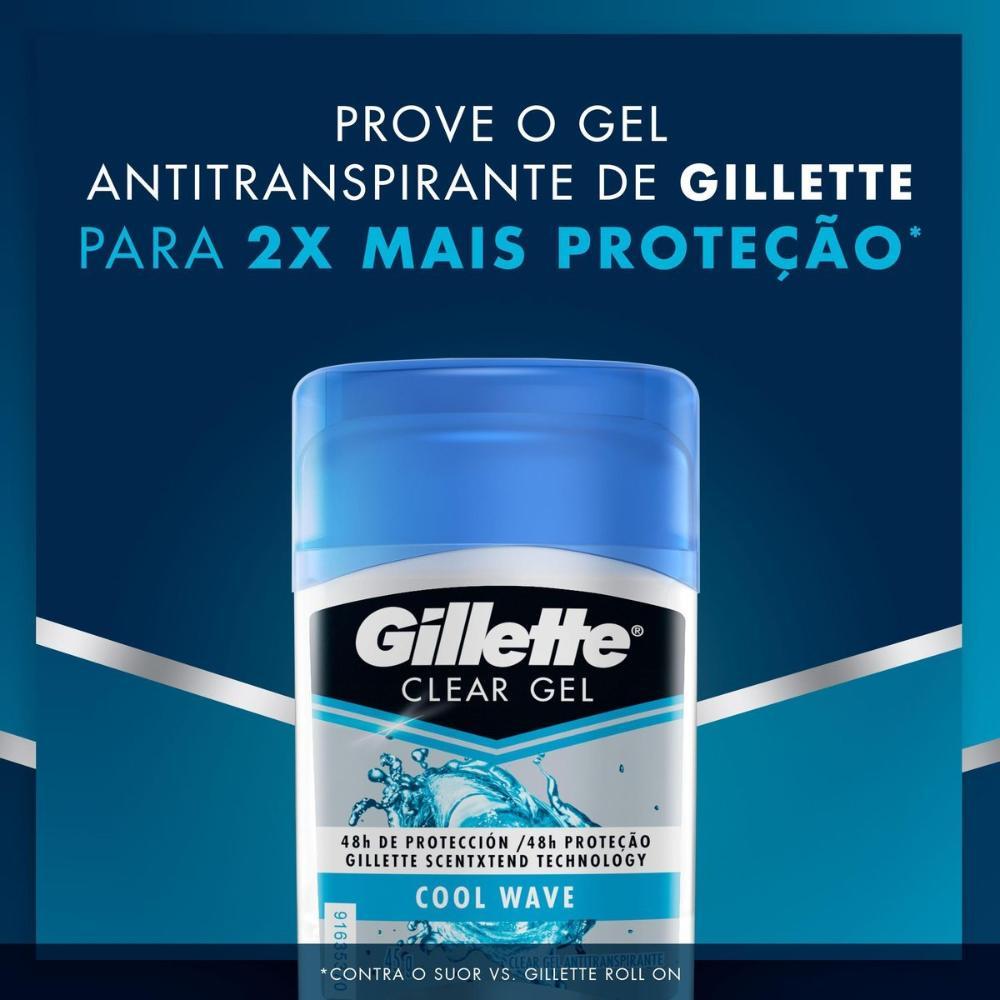 Kit Com 3 Desodorantes Gillette Antitranspirante Clear Gel Cool Wave 45g