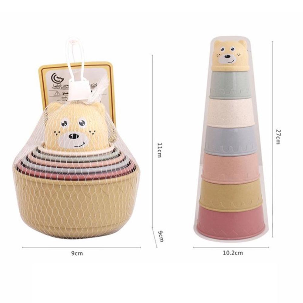 Brinquedo Divertido Empilhar Contar P/Bebê Educativo 7 Pçs