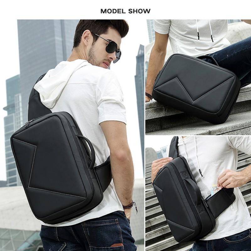 Ozuko Homens De Grande Capacidade Saco Crossbody 13 Polegada Laptop Sacos De Ombro Sling Peito Pacote De Negócios À Prova D Água