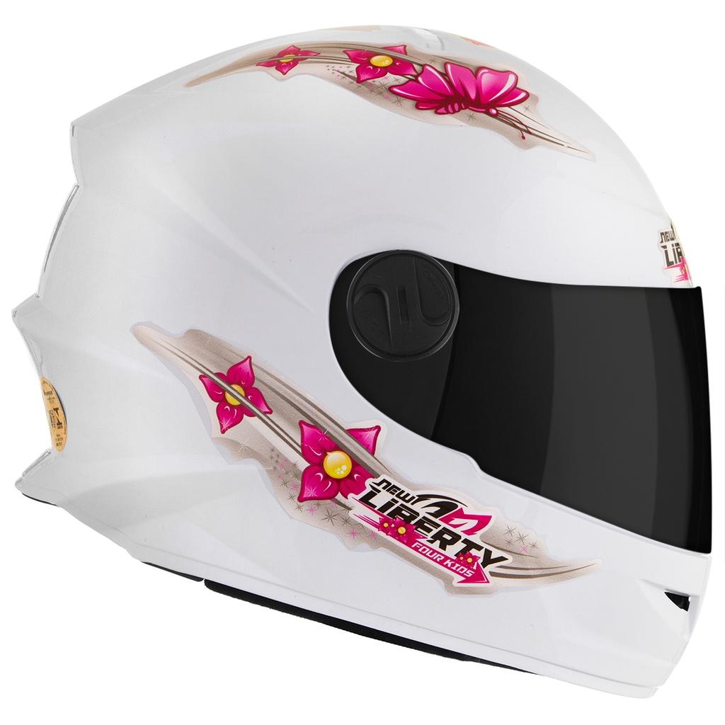 Capacete Fechado Infantil Menina PRO Tork Liberty Four Kids For Girls Viseira Fumê