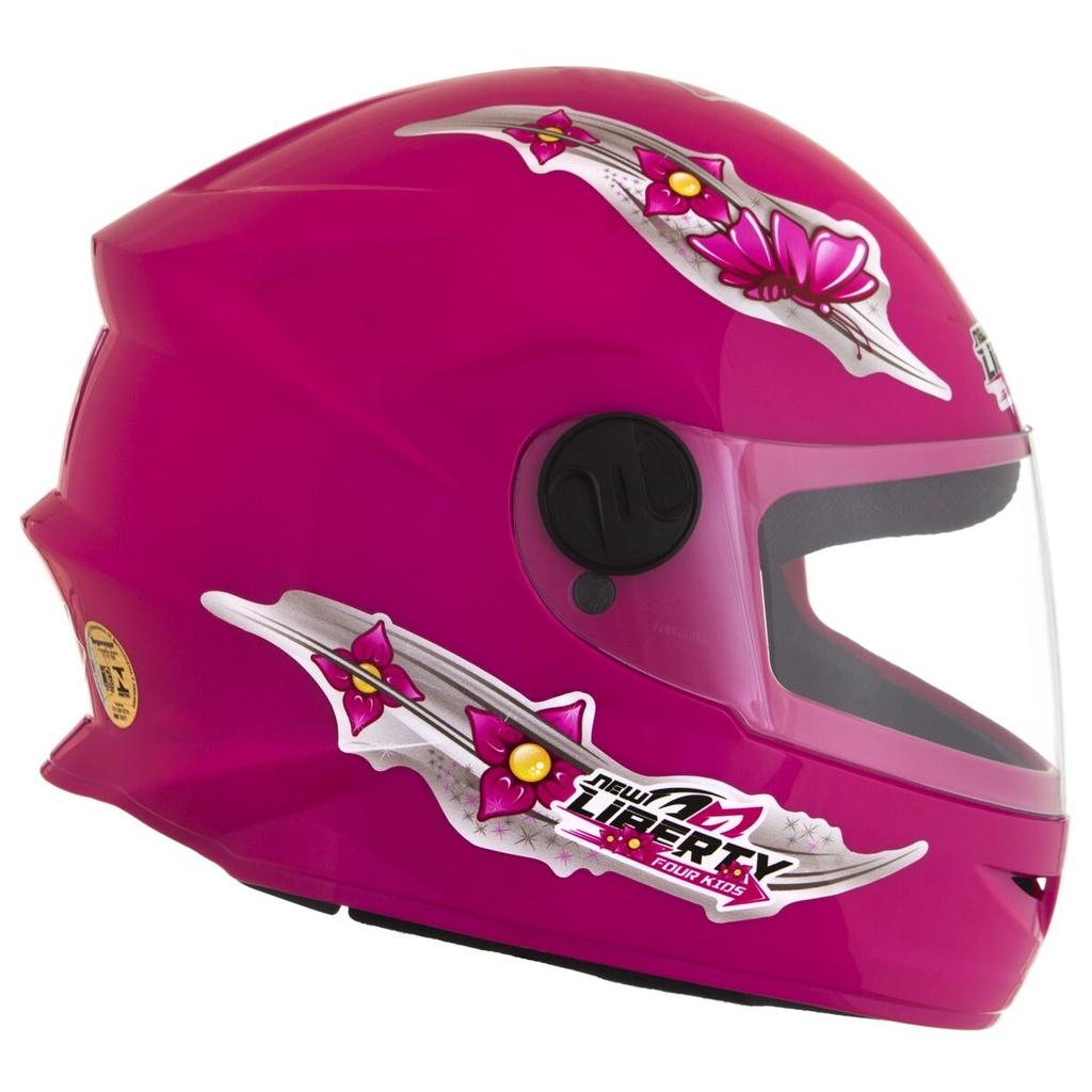 Capacete Fechado Feminino Infantil PRO Tork Liberty 4 Four Girls Kids Com Viseira Cristal