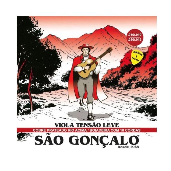 Encordoamento Cordas São Gonçalo Viola Caipira Leve- Cobre Prateado- Com Bolinha Iz