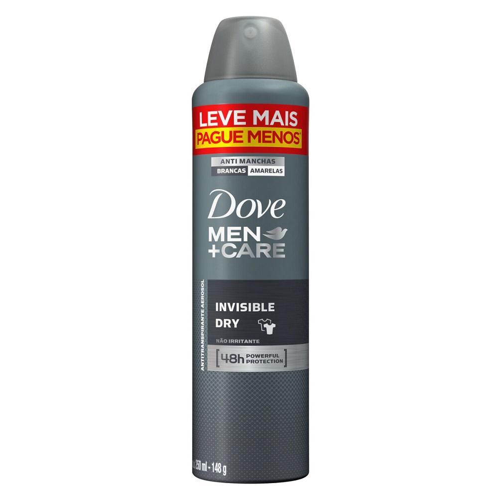 Kit Com 3 Desodorantes Antitranspirantes Aerosol Dove Men Invisible Dry 250ml