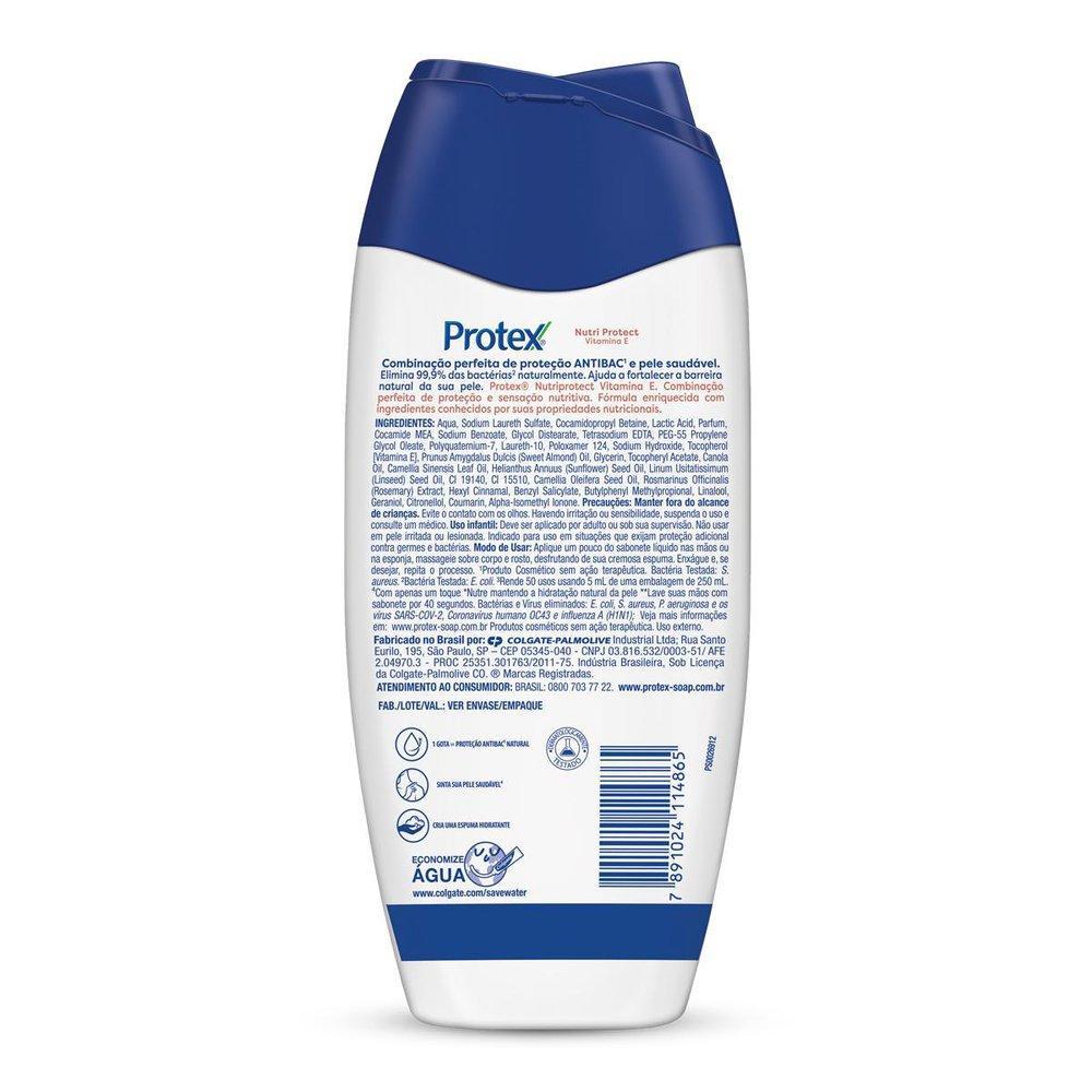 Kit 5 Sabonetes Líquido Protex Nutri Protect Vitamina E 250ml