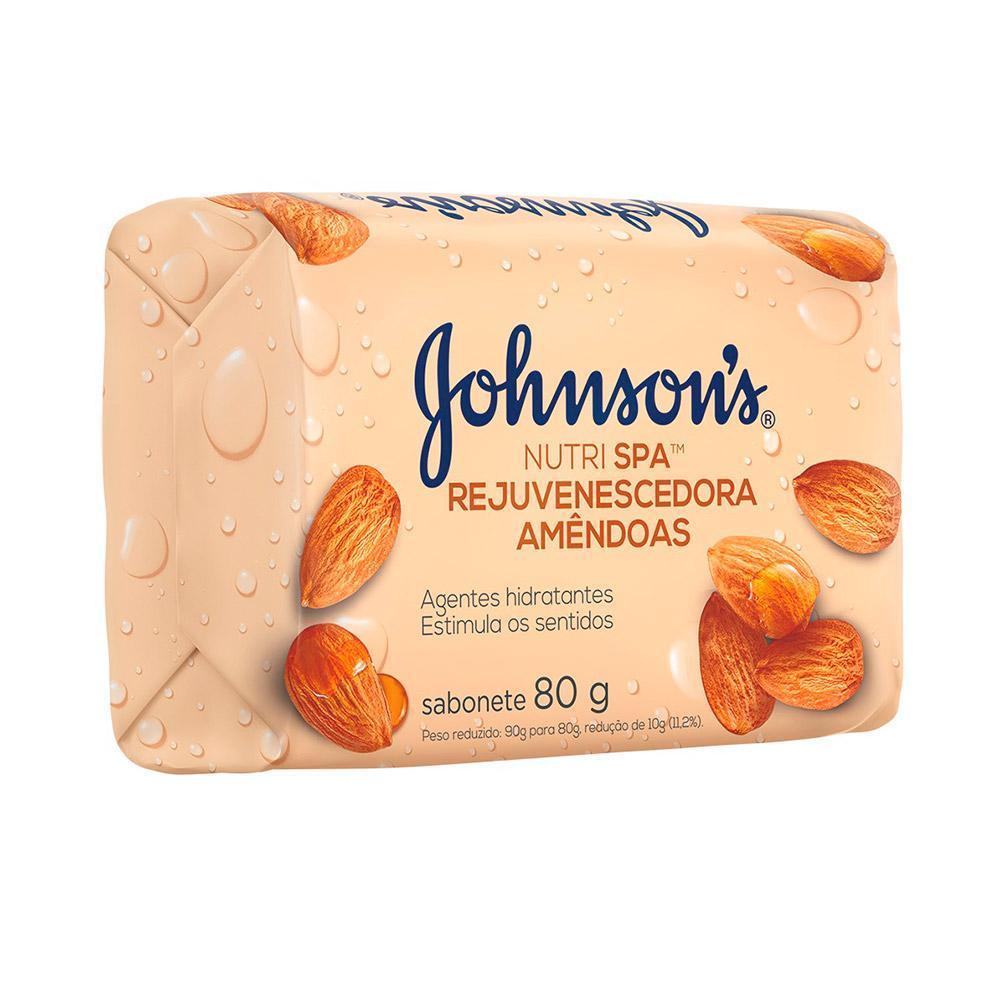 Kit Com 2 Sabonete Barra Johnson S Rejuvenescedora Amêndoas 80g