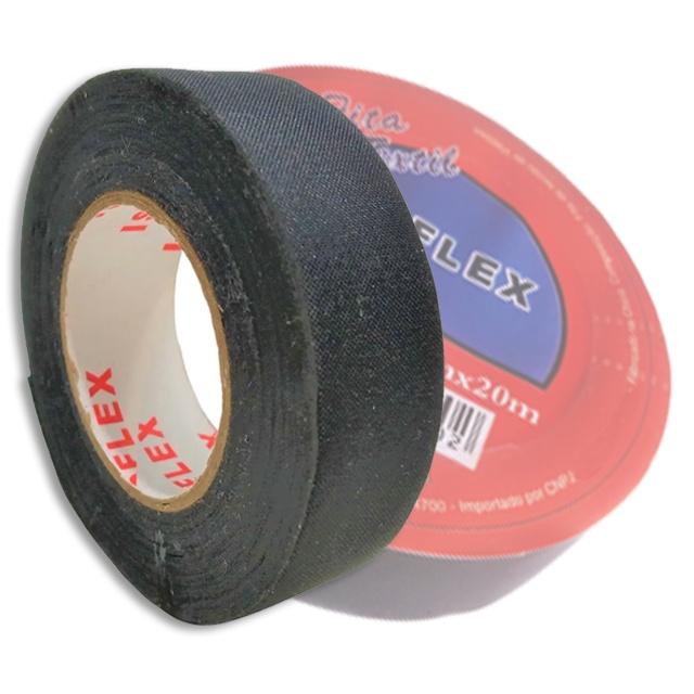 Fita Isolante De Tecido Textil Sem Cola 20 Metros - Para Preparação Chicotes Resistente Ao Calor