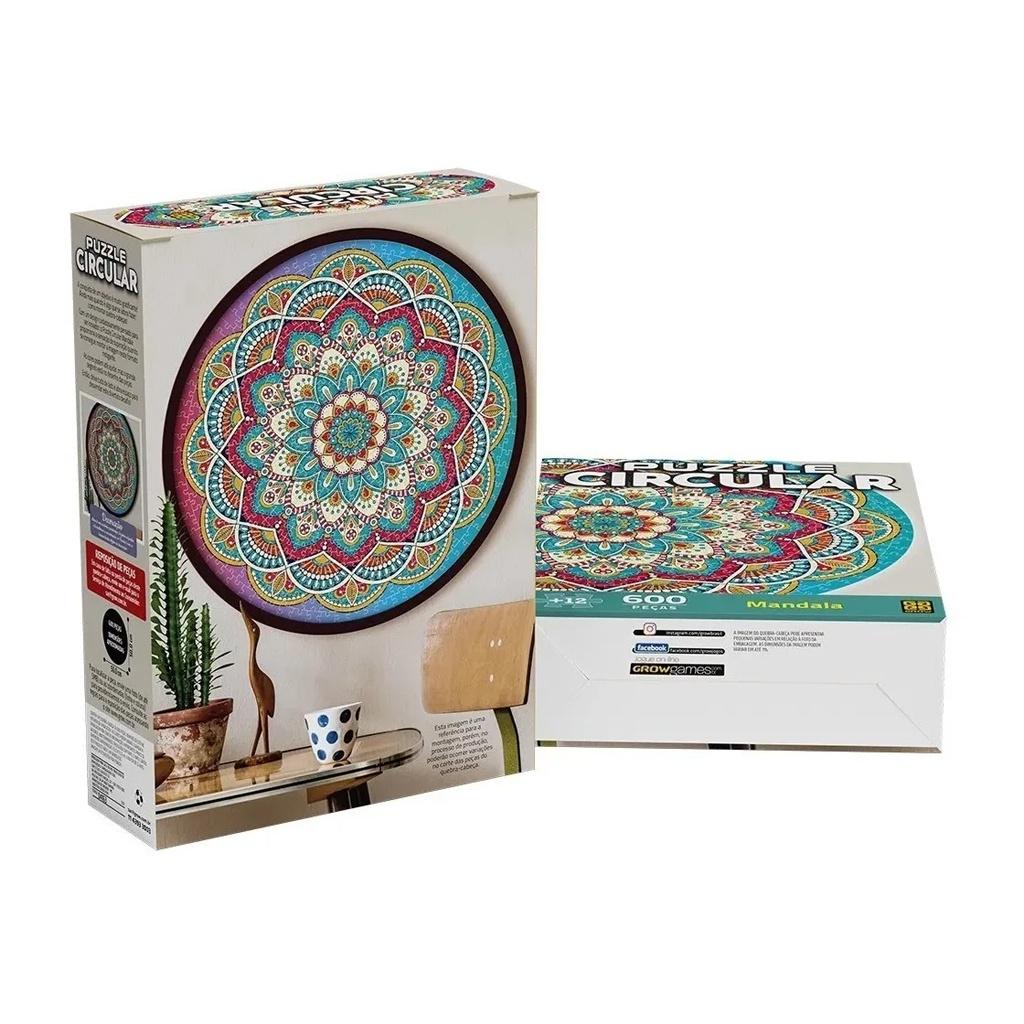 Quebra Cabeça Puzzle Circular Mandala 600 Peças 4163 - Grow