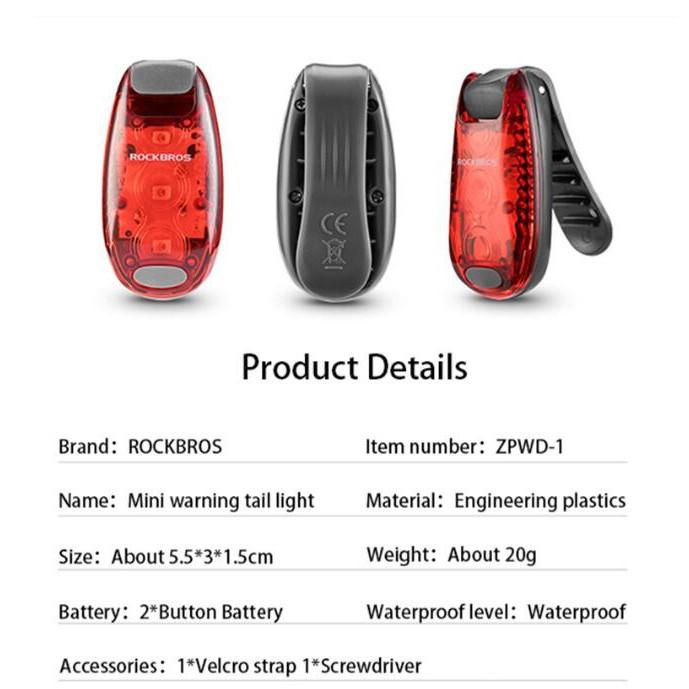 Rockbros Luz Traseira À Prova D Água Aviso Traseiro Mtb De Bicicleta De Estrada LED Capacete De