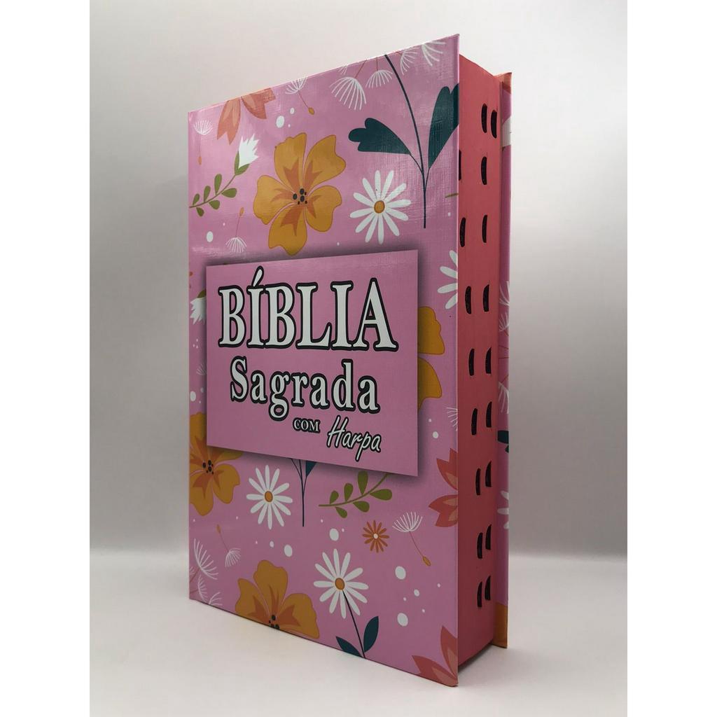 Bíblia Sagrada Tamanho Grande Com Harpa Palavras De Jesus Em Vermelho Personalizada Masculino E Feminina Capa Dura