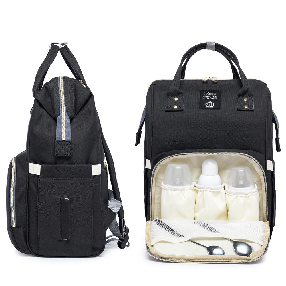 Mochila Bolsa Saída Maternidade Lequeen Bebê Com Porta Mamadeira Bolso Térmico