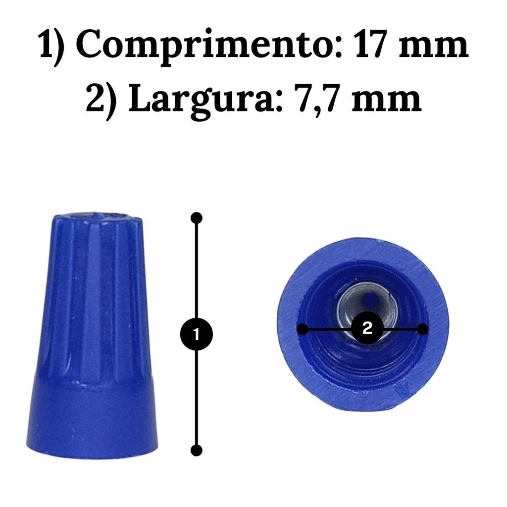 Conector De Torção Isolamento Elétrico Azul 50 Unidades Junção 30a 300v Reutilizável Anti Corrosivo Isolado