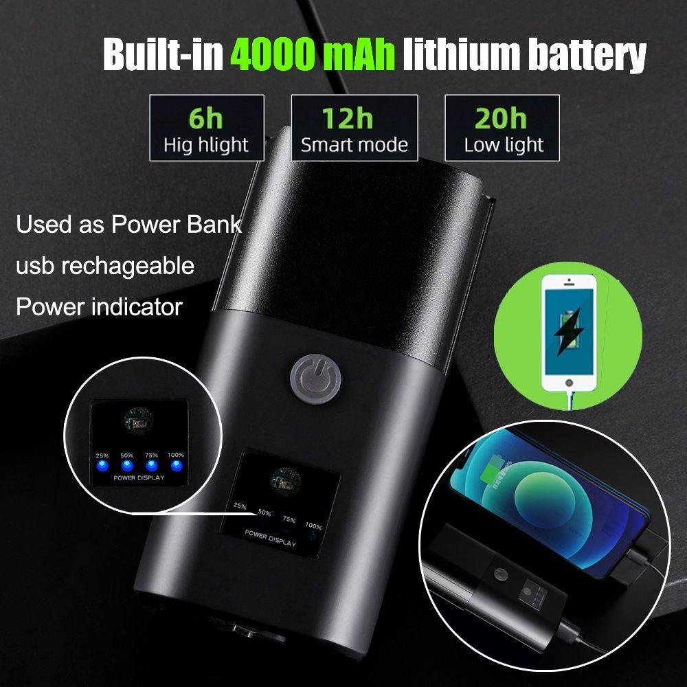Newboler 1800 Lumen Inteligente Indução Luz Da Frente Bicicleta Conjunto USB Recarregável 4000 Mah Levou Cabeça De Com Ciclops Lanterna Chifre Lâmpada