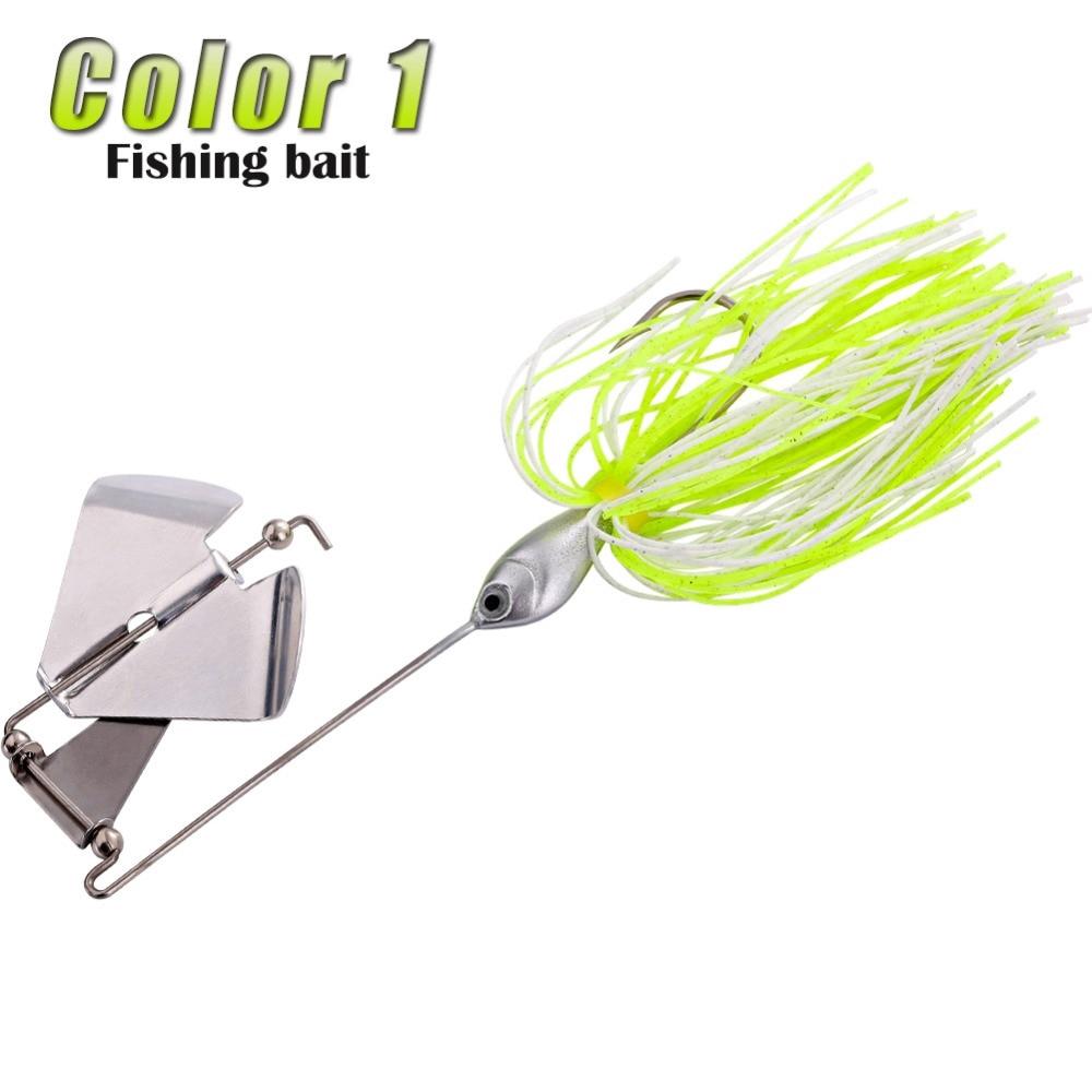 Sougayilang 1pcs Isca De Pesca De 4 Cores Isca De Pesca Buzz Afundando Isca Giratória De Metal Com Ganchos Afiados
