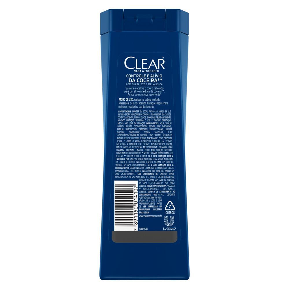 Shampoo Clear Men Anticaspa Controle E Alivio Da Coceira 200ml
