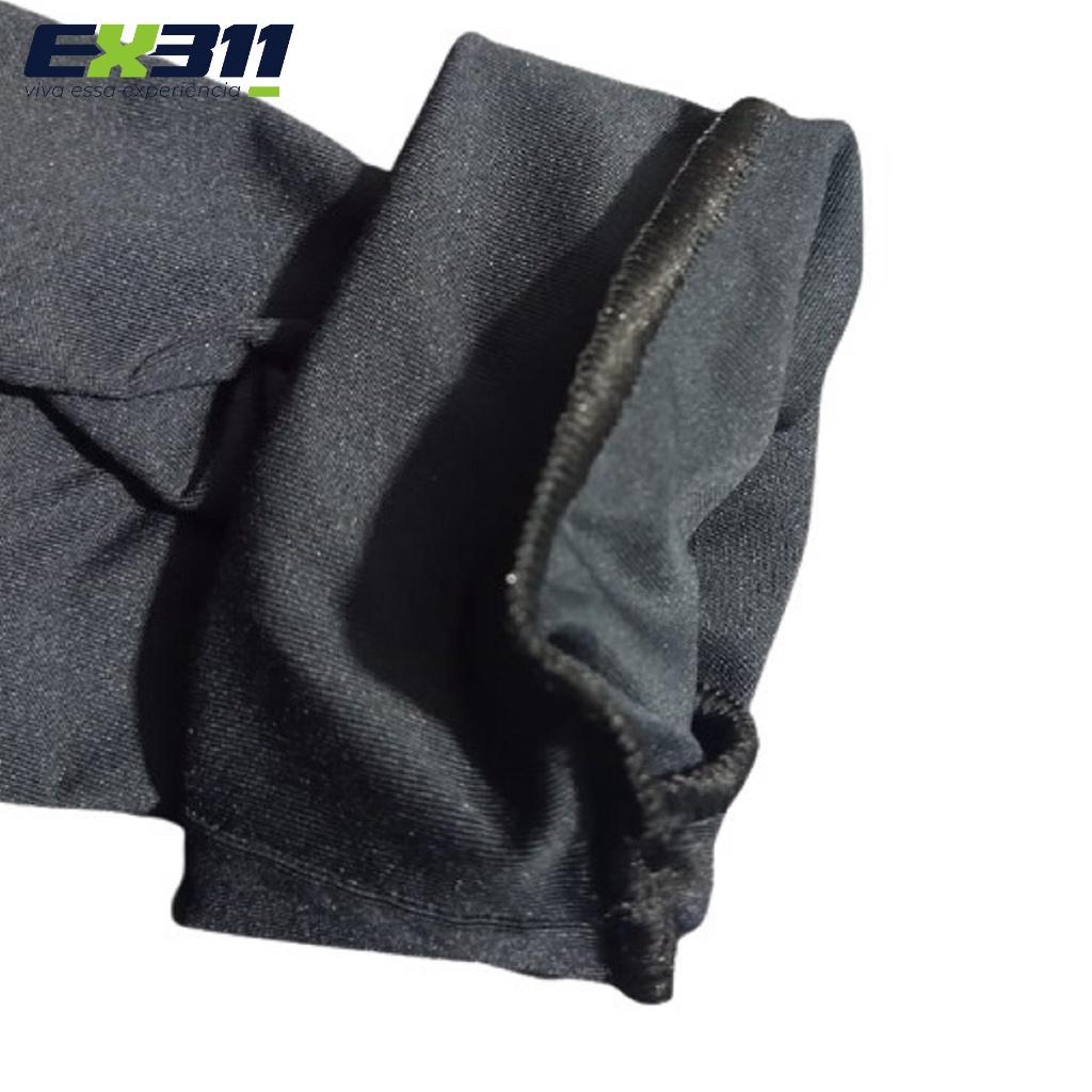 Segunda Pele Blusa Uv50+ Preto Unissex Camisa Térmica Proteção Solar Para Prática De Esportes Para Ciclistas E Motoboy