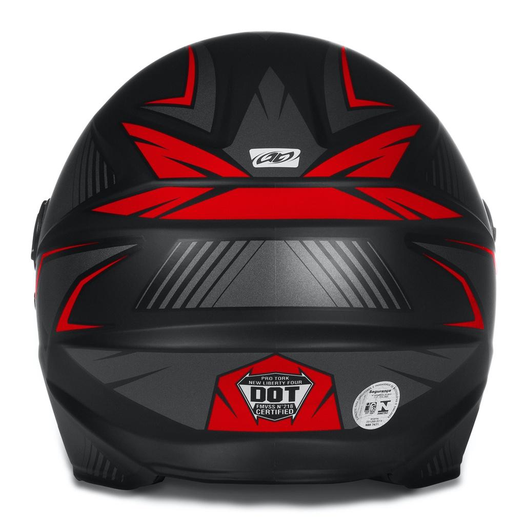 Capacete Fechado PRO Tork R8 Air Fosco Viseira Fume Vermelho Tamanhos 56 58 60