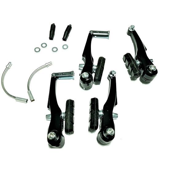 Freio V-brake Logan Com Manetes Em Alumínio Kit Completo Para Bicicleta